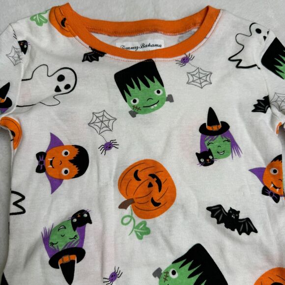 Tommy Bahama Kids Halloween Pajama Set‎ 3T (Top) Bottom (2T) Ghost Pumpkin - Picture 3 of 8
